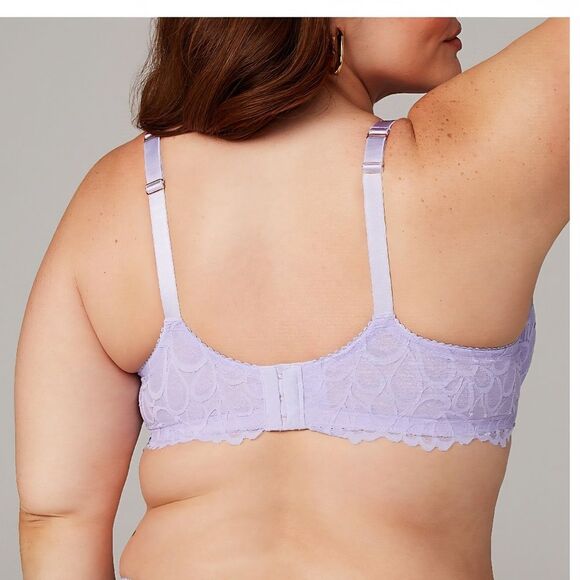 NWT Savage X Fenty | Not Sorry Lined Lace Bra In Purple Lavender, Womens 34DDD - Picture 3 of 10
